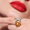 Pierścionek Queen with a Golden Pearl